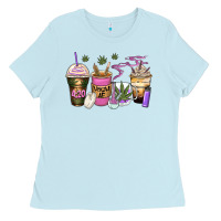 Baby Blue weed coffee cups Ladies Tee - Zillion Design Studio