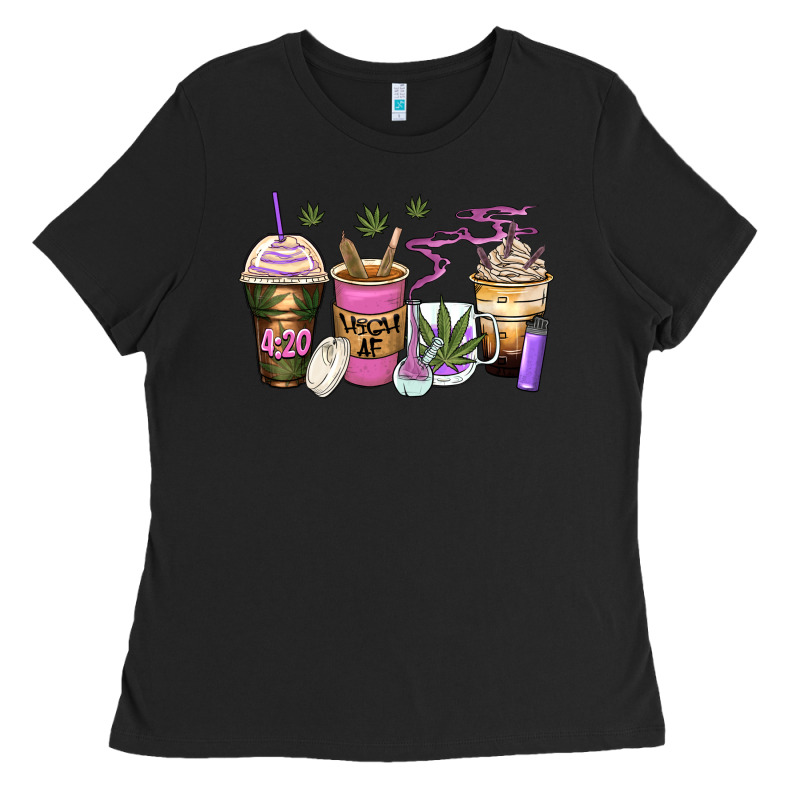 Weed Coffee Cups Ladies Tee by Zillion Design Studio | Teevron