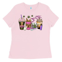Bubblegum Pink weed coffee cups Ladies Tee - Zillion Design Studio