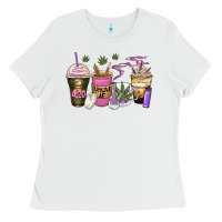 White weed coffee cups Ladies Tee - Zillion Design Studio