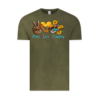 Vintage Olive peace love country cowhide cowboy hat Vintage Tee - AdoDesignShop