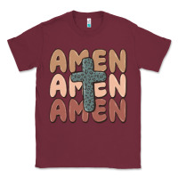 Burgundy amen Classic Tee - MaliasSmallBusiness