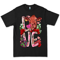Black love cow valentine Premium Tee - RacoonDesign