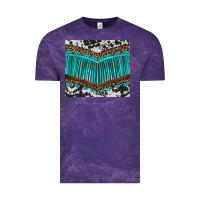 Cloud Purple western cowhide leopard turquoise fringed Vintage Tee - BarkalooDesign