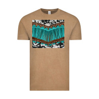 Vintage Coffee western cowhide leopard turquoise fringed Vintage Tee - BarkalooDesign