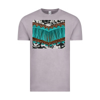 Vintage Zinc western cowhide leopard turquoise fringed Vintage Tee - BarkalooDesign