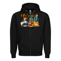 Black Welcome Fall With Crow Zipper Hoodie - LillyAllenDesigns