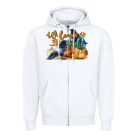 White Welcome Fall With Crow Zipper Hoodie - LillyAllenDesigns