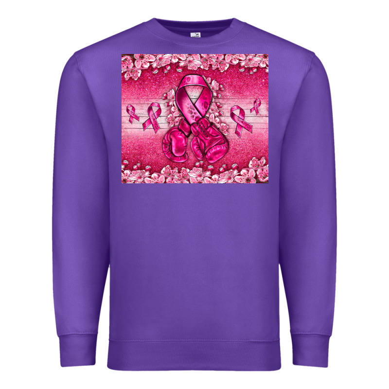 Breast Cancer With Boxing Gloves Premium Sweatshirt by NancyCooperArtShop | Teevron
