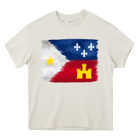 Cream louisiana flag background Heavy Core Tee - BarkalooDesign
