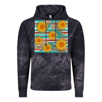 Cloud Black sunflower wood serape  leather seamless Vintage Hoodie - AdoDesignShop