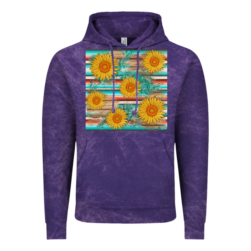 Sunflower Wood Serape  Leather Seamless Vintage Hoodie by AdoDesignShop | Teevron