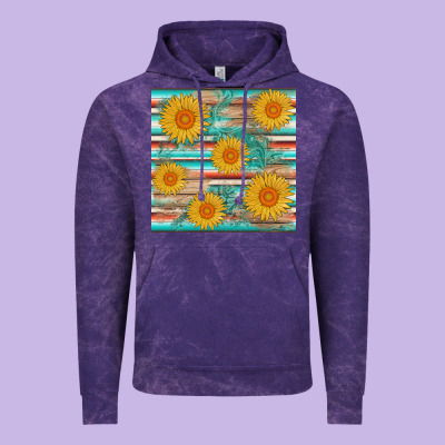 Sunflower Wood Serape  Leather Seamless Vintage Hoodie Designed By Adodesignshop