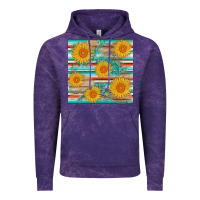 Cloud Purple sunflower wood serape  leather seamless Vintage Hoodie - AdoDesignShop