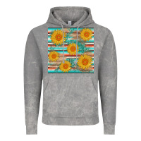 Cloud Rock sunflower wood serape  leather seamless Vintage Hoodie - AdoDesignShop