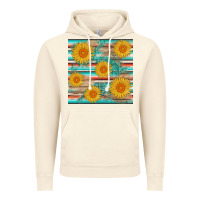 Vintage Artic sunflower wood serape  leather seamless Vintage Hoodie - AdoDesignShop