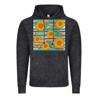 Vintage Black sunflower wood serape  leather seamless Vintage Hoodie - AdoDesignShop