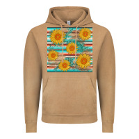 Vintage Camel sunflower wood serape  leather seamless Vintage Hoodie - AdoDesignShop