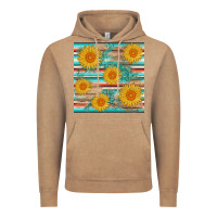 Vintage Coffee sunflower wood serape  leather seamless Vintage Hoodie - AdoDesignShop