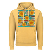Vintage Mustard sunflower wood serape  leather seamless Vintage Hoodie - AdoDesignShop