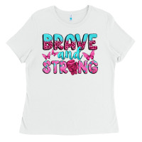 White Brave and Strong Ladies Tee - texasbilliewilder