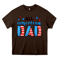Chocolate Brown All American dad Heavy Core Tee - Neo Western
