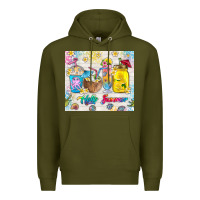 Army Green hello summer coffee cups Premium Hoodie - TumblerDesignByShophia