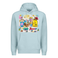 Blue Mist hello summer coffee cups Premium Hoodie - TumblerDesignByShophia