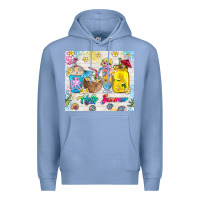 Colony Blue hello summer coffee cups Premium Hoodie - TumblerDesignByShophia
