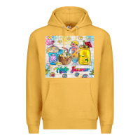 Mustard hello summer coffee cups Premium Hoodie - TumblerDesignByShophia