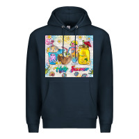 Navy hello summer coffee cups Premium Hoodie - TumblerDesignByShophia