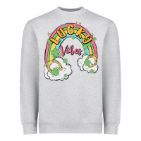 Heather Grey lucky vibes Heavyweight Sweatshirt - MaliasSmallBusiness