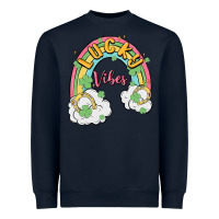 Navy lucky vibes Heavyweight Sweatshirt - MaliasSmallBusiness