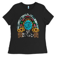 Black western rainbow  be kind Ladies Tee - RanaPortraitStore