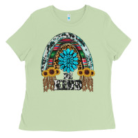 Matcha western rainbow  be kind Ladies Tee - RanaPortraitStore