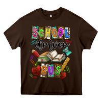 Chocolate Brown School driver bus Heavy Core Tee - CowhideDigitalArt