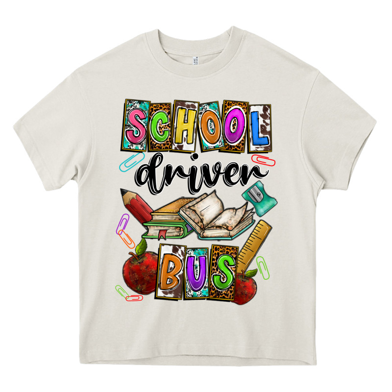 School Driver Bus Heavy Core Tee by CowhideDigitalArt | Teevron