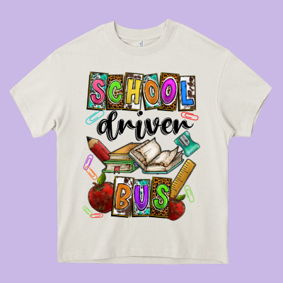 School Driver Bus Heavy Core Tee Designed By Cowhidedigitalart