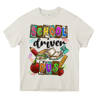 Cream School driver bus Heavy Core Tee - CowhideDigitalArt