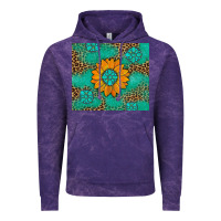 Cloud Purple Sunflower Gemstone Leopard Vintage Hoodie - Artiststas