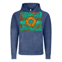 Vintage Denim Sunflower Gemstone Leopard Vintage Hoodie - Artiststas