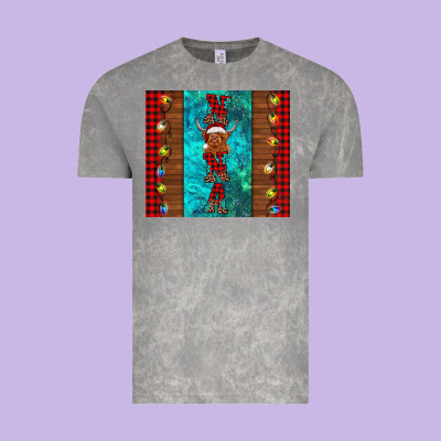 Nana Highland Cow Christmas Vintage Tee Designed By Barkaloodesign