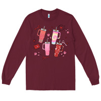 Burgundy cup disorder valentine's day Long Sleeve Tee - MaliasSmallBusiness
