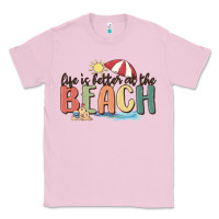 Bubblegum Pink life is better at the beach Classic Tee - MaliasSmallBusiness