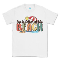 White life is better at the beach Classic Tee - MaliasSmallBusiness