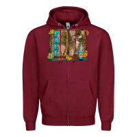 Burgundy White Tailed Buck Fall Zipper Hoodie - LillyAllenDesigns
