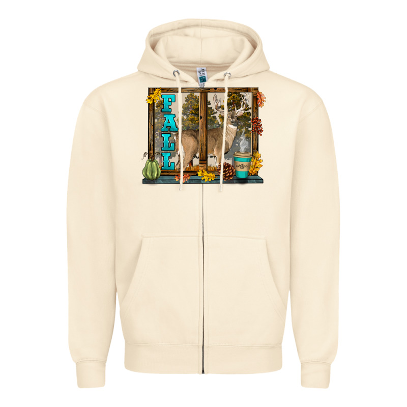 White Tailed Buck Fall Zipper Hoodie by LillyAllenDesigns | Teevron