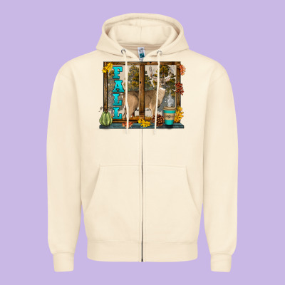 White Tailed Buck Fall Zipper Hoodie Designed By Lillyallendesigns