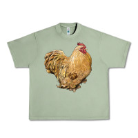 Oil Green cochin rooster Urban Heavy Tee - LillyAllenDesigns