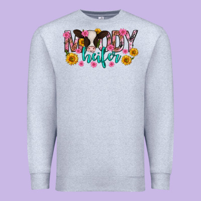 Moody Heifer Mother's Day Premium Sweatshirt Designed By Texasbilliewilder